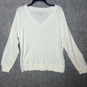 Lucky Brand Woman Size Large V neck long‎ sleeve knit sweater